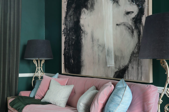 Pale pinks and bold artwork