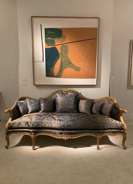 Giltwood Sofa by Thomas Chippendale (1766-69) and Painting by Victor Pasmore 1965