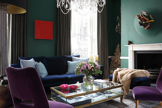 Characterful interior design Chelsea townhouse period property by London-based interior designer Ana Engelhorn