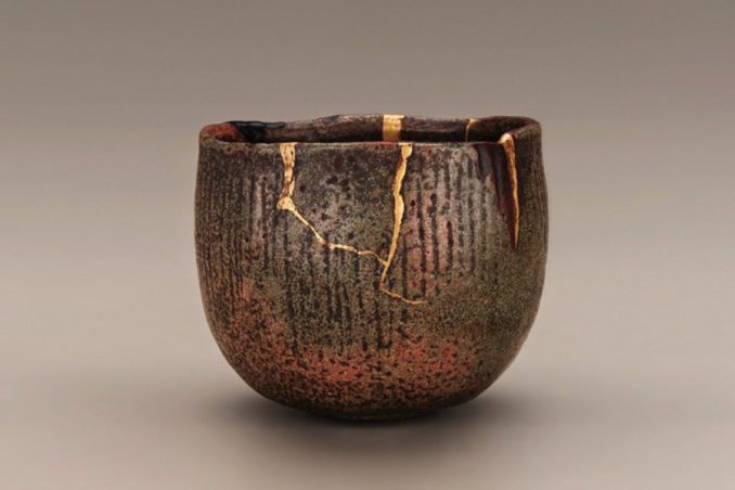 Japanese kintsugi pottery