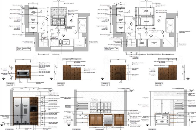 Our first version kitchen plans