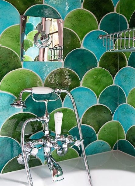 handcrafted green tiles from palazzo morelli