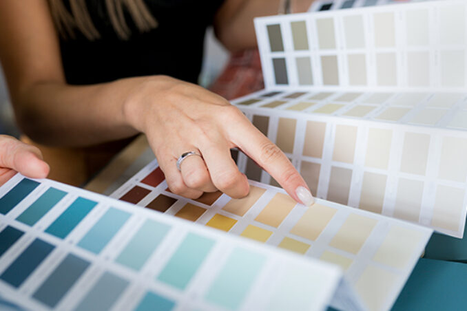 selecting colour swatches to match your interior design colour theory planning