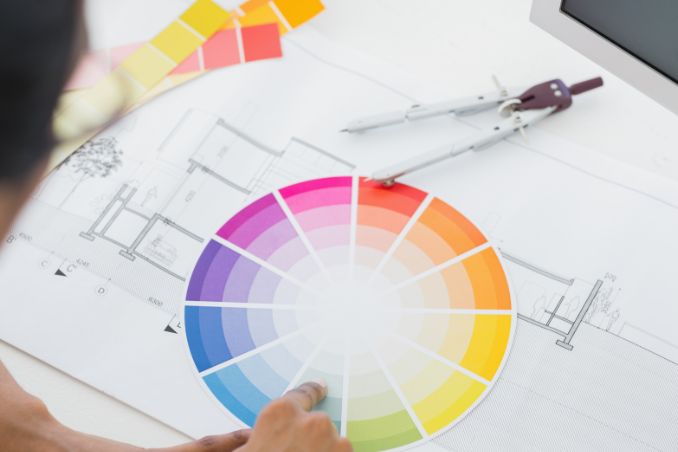 Colour wheel interior design planning